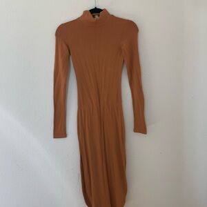 Hot & Delicious Rust Turtleneck Dress